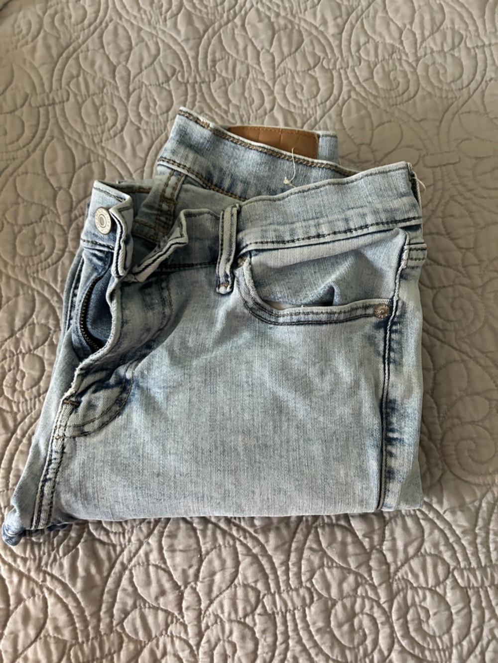 Men's Skinny Jeans — Light Blue Washed Stretch Denim